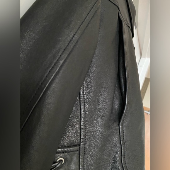 [SOLD] GAP Side Tide Black Moto Biker Leather Jacket - Picture 5 of 11